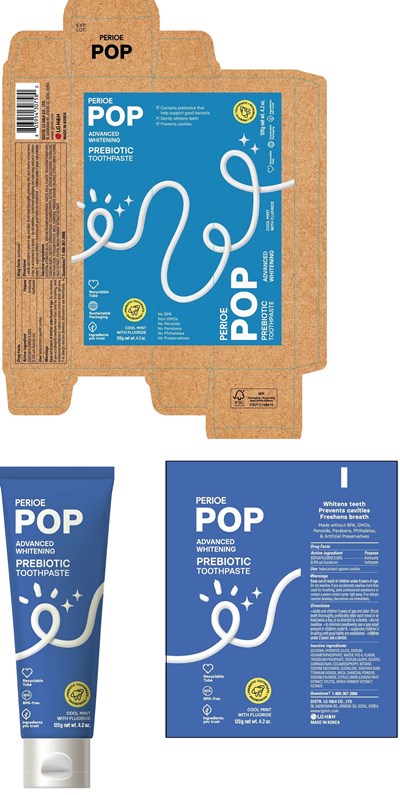 Perioe Pop Advanced Whitening Prebiotic Toothpaste (Perioe Pop Advanced Whitening Prebiotic Toothpaste Box Tube)